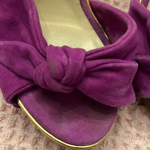 Jimmy Choo Purple and Wood Heels - Picture 9 of 10